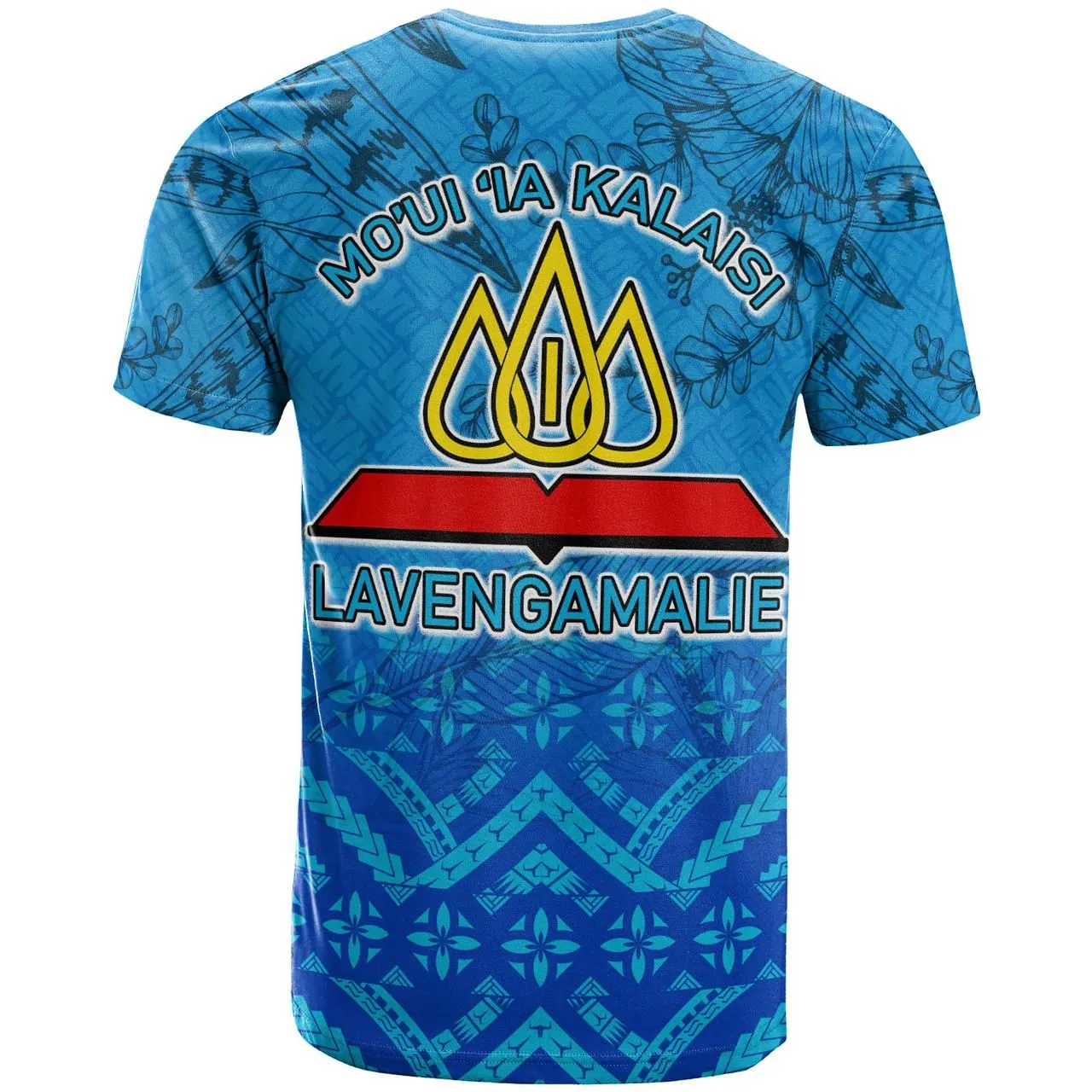 Tonga Custom Personalised T-Shirt - Lavengamalie College Logo With Tropical Flowers T-Shirt