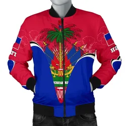 Haiti Mens Bomber Jacket - Haiti Coat of Arms