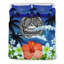 American Samoa Bedding Set Coat Of Arms Hibiscus Th5