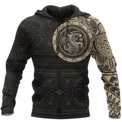 Polynesian Tribal Lizard Tattoo On Chest Hoodie Bt04