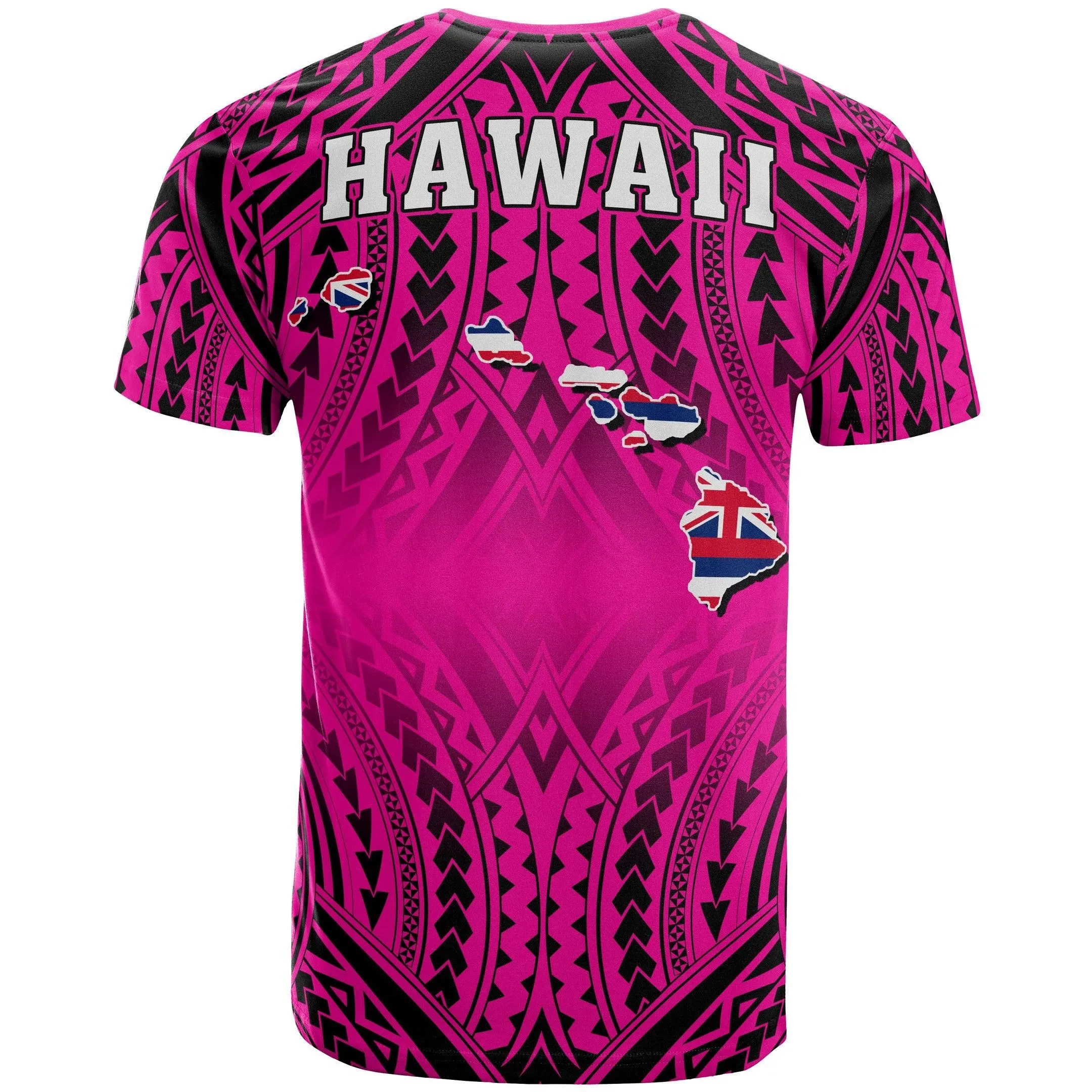 Polynesian Pride Hawaii Map T-Shirt - Tribal Polynesian Plumeria T-Shirt - Eruption Style