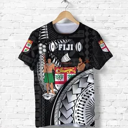 (Custom Personalised) Fiji Rugby T-Shirt Armor Style