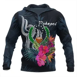 Pohnpei Micronesia Hoodie - Tropical Flowers