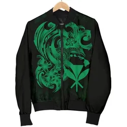 FamilyGaterJacket - Bomber Jacket Polynesian Hawaii - Kanaka Maoli Green Turtle - BN12
