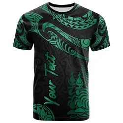 New Caledonia Polynesian Custom Personalised T shirt - Poly Tattoo Green Version