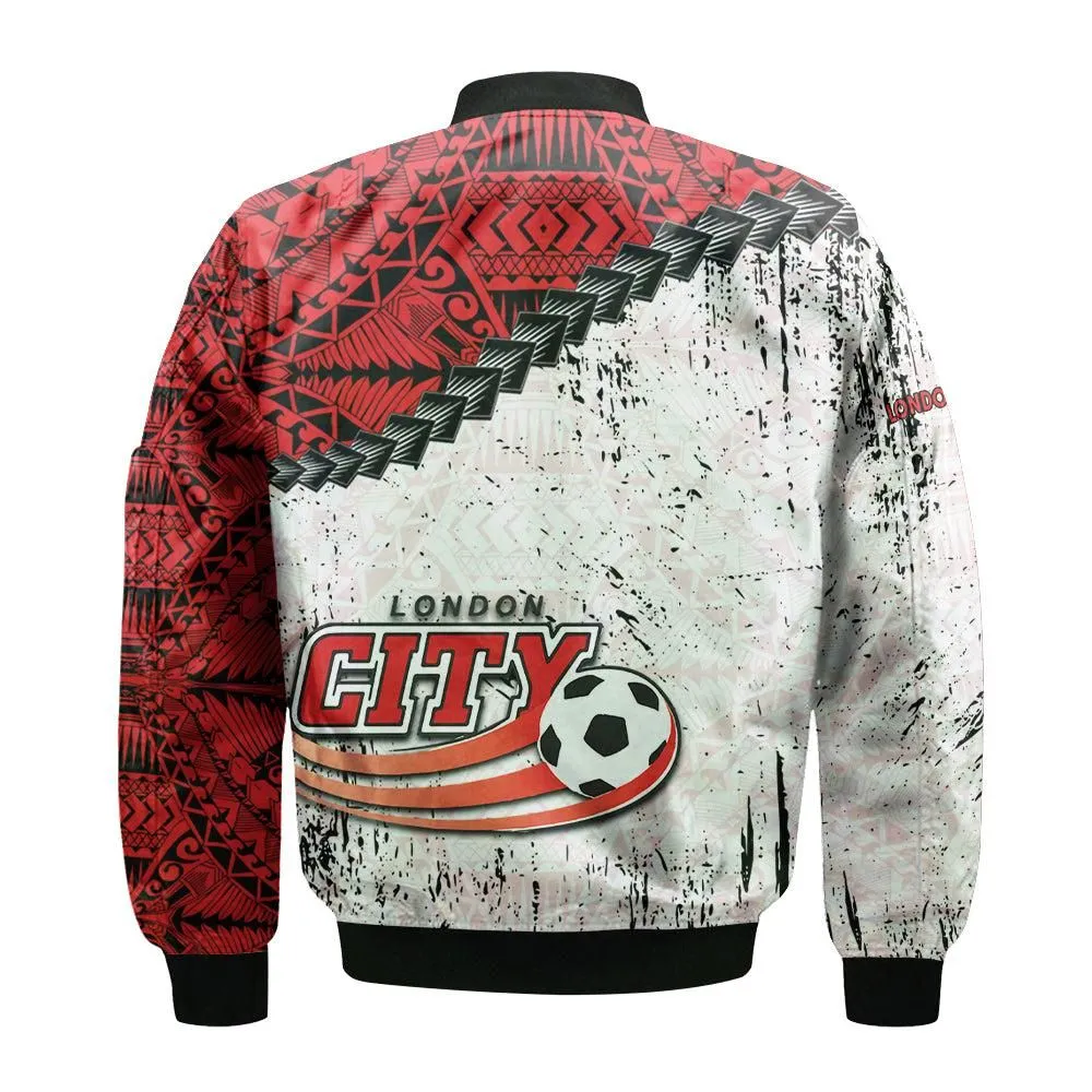 London City S.C Bomber Jacket Grunge Polynesian Tattoo - CA SOCCER