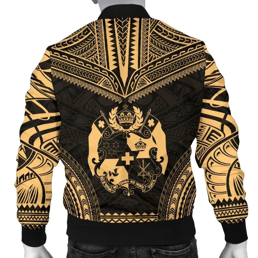 Tonga Polynesian Chief Mens Bomber Jacket - Gold Version