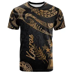 Kosrae Micronesia T Shirt - Poly Tattoo Gold Version