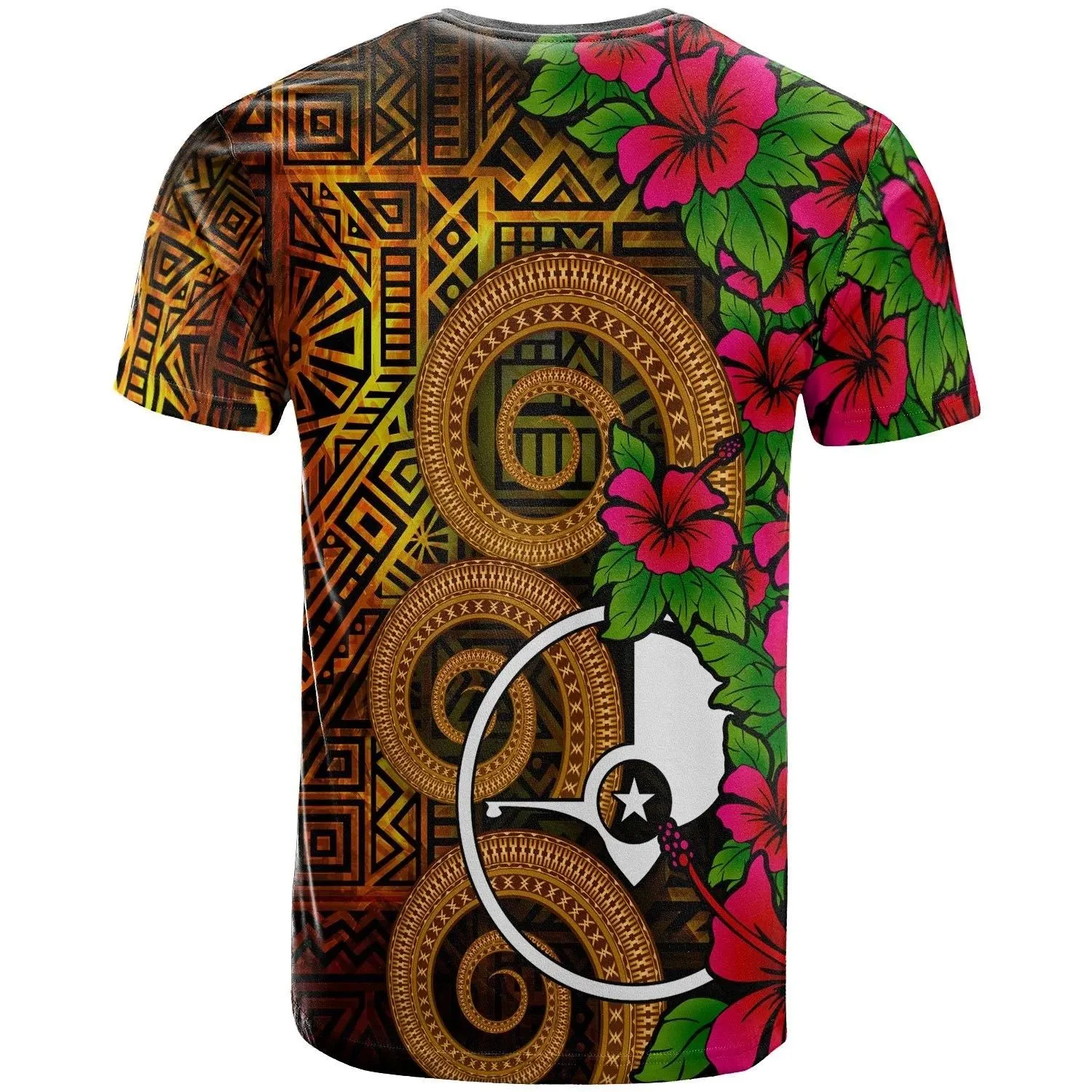 Yap Micronesia Custom Personalised T-Shirt - Hibiscus Vintage - BN12