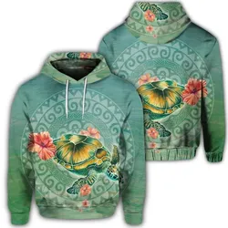Alohawaii Hoodie - Hawaiian Turtle And Hibiscus Polynesian Hoodie - AH - JR