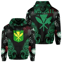 Polynesian Tropic Kanaka Maoli Hibiscus Hawaii Hoodie Green