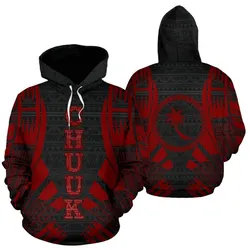 Chuuk All Over Hoodie - Red Tattoo Style
