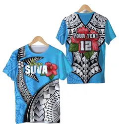 (Custom Personalised) Suva Fiji Rugby T Shirt Polynesian Sport Style