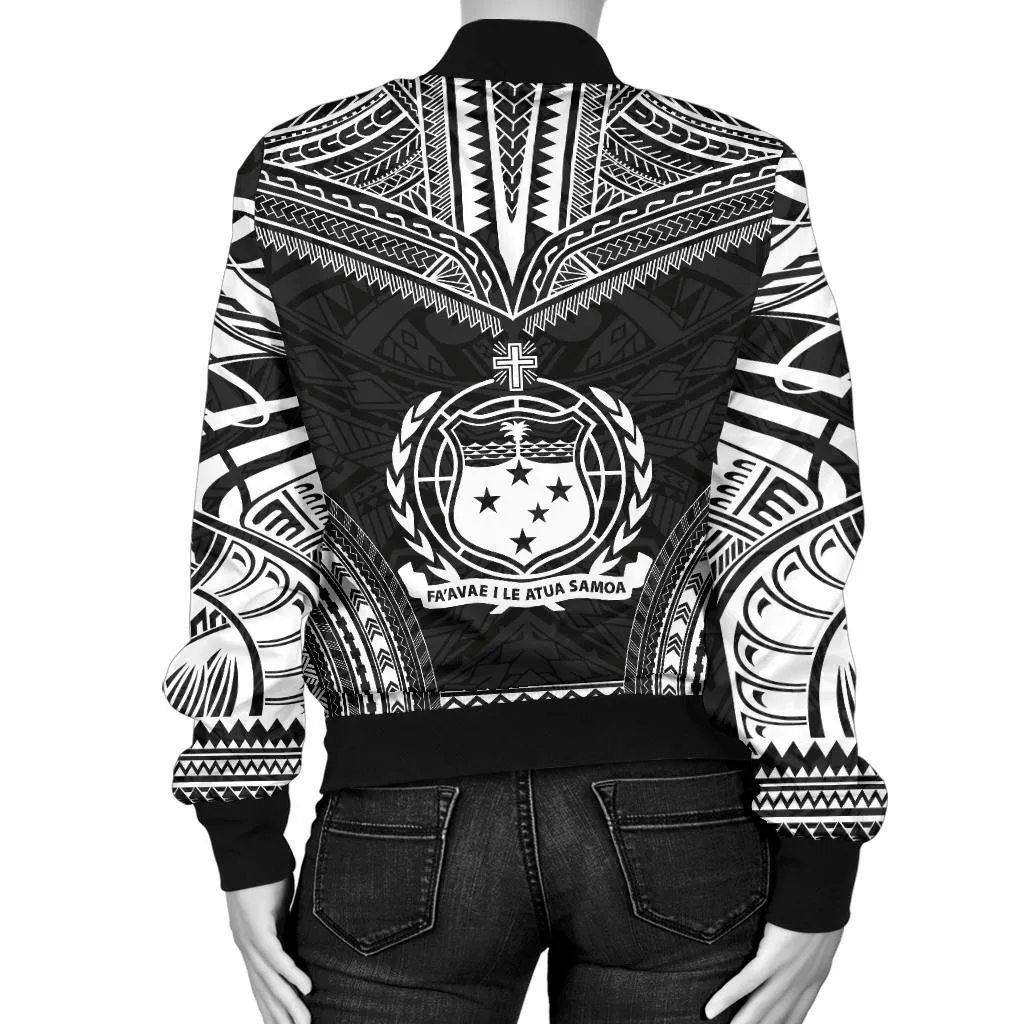 FamilyGaterJacket - Bomber Jacket Samoa Polynesian Chief - Black Version - Bn10
