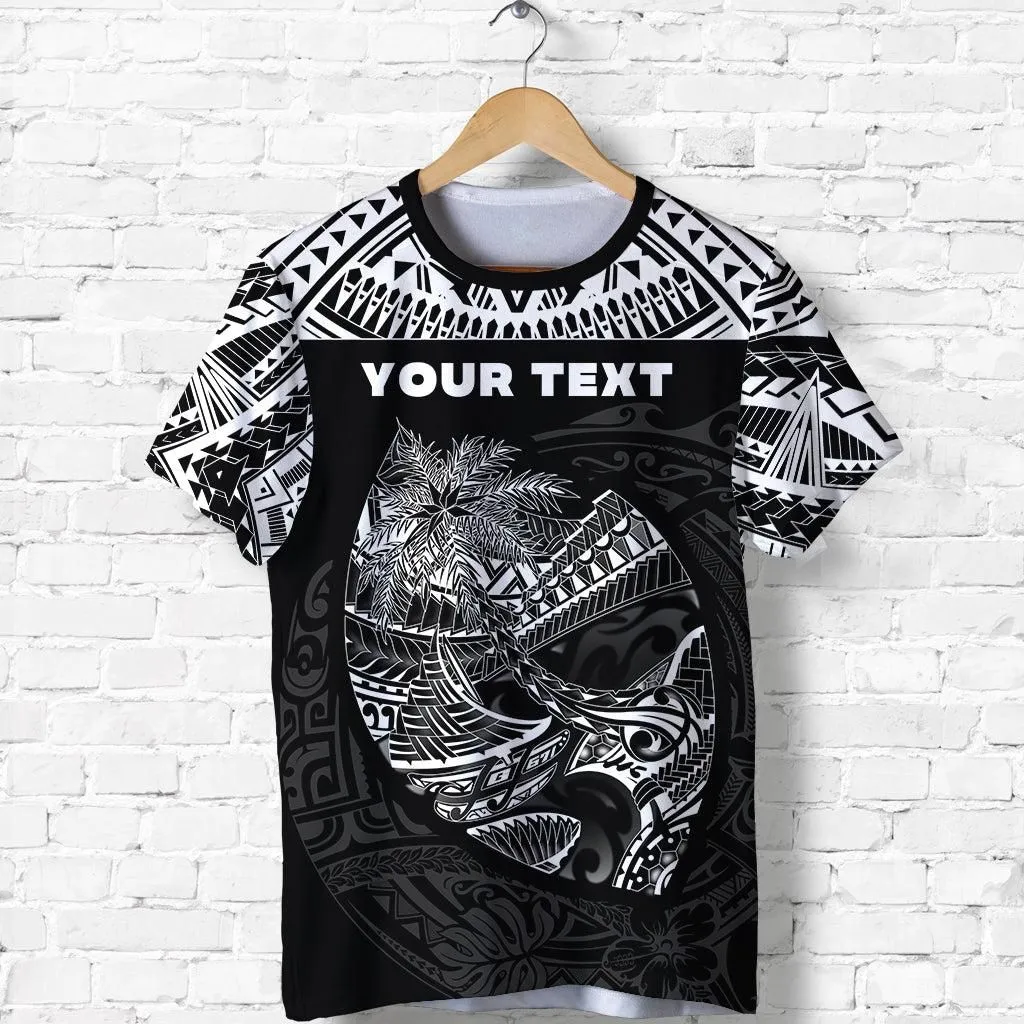 (Custom Personalised) Guam Rugby T-Shirt Polynesian Patterns - Black - Ver.2 - LT16