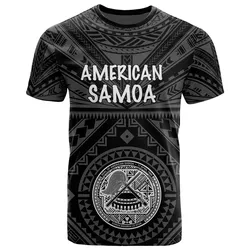 American Samoa T Shirt - Seal In Polynesian Tattoo Style ( Black)