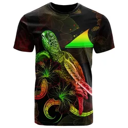 Alohawaii T-Shirt - Tee Tokelau Polynesian - Turtle With Blooming Hibiscus Reggae - BN22