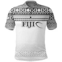 Fiji Polo Shirt - Rugby Fijian Tapa White Patterns