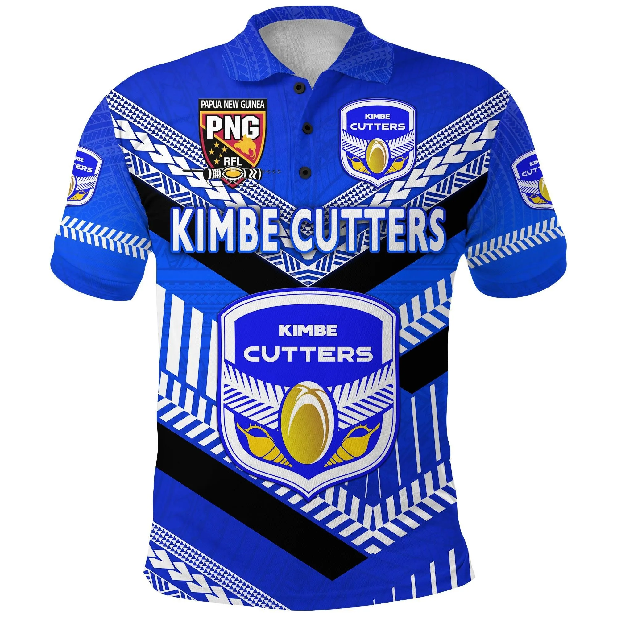 Papua New Guinea Kimbe Cutters Polo Shirt Rugby - Blue LT8