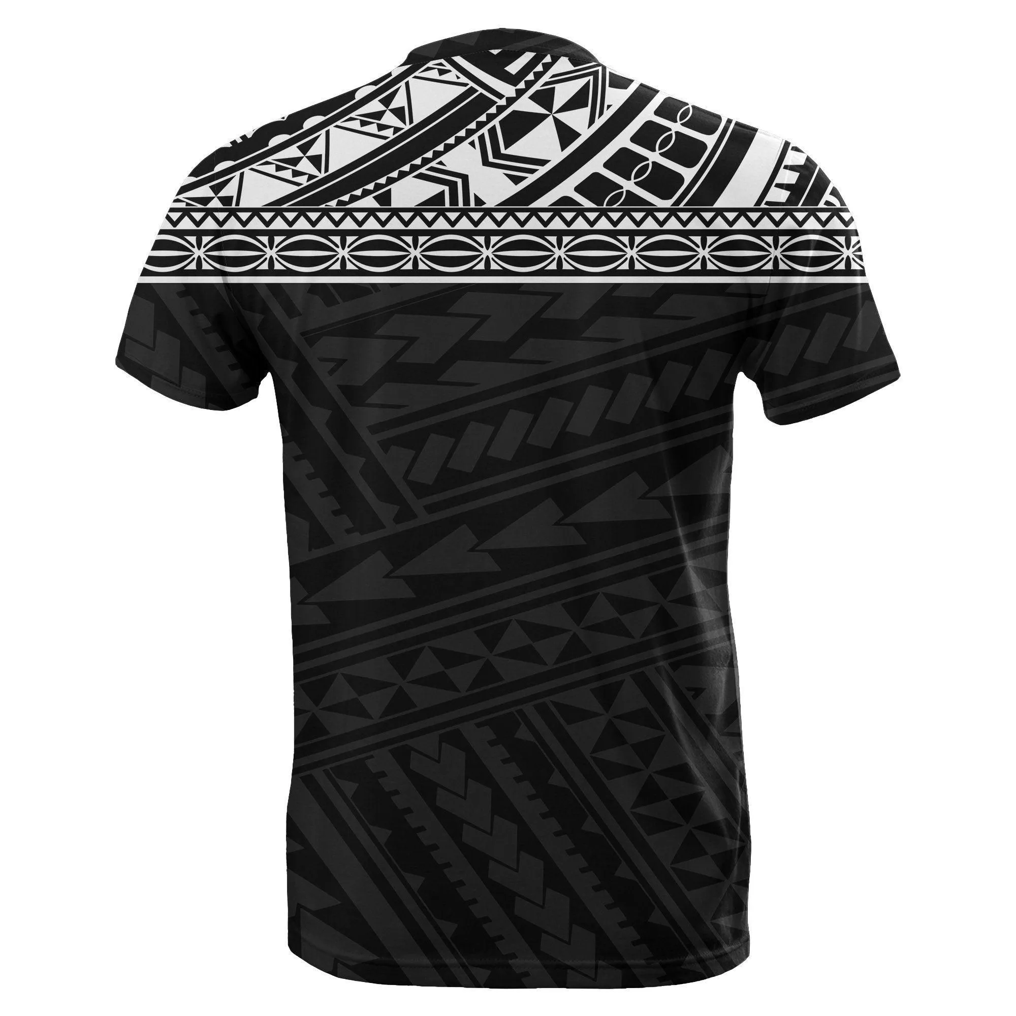 Polynesian All Over Custom Personalised T shirt - Polynesian Tattoo Style Black