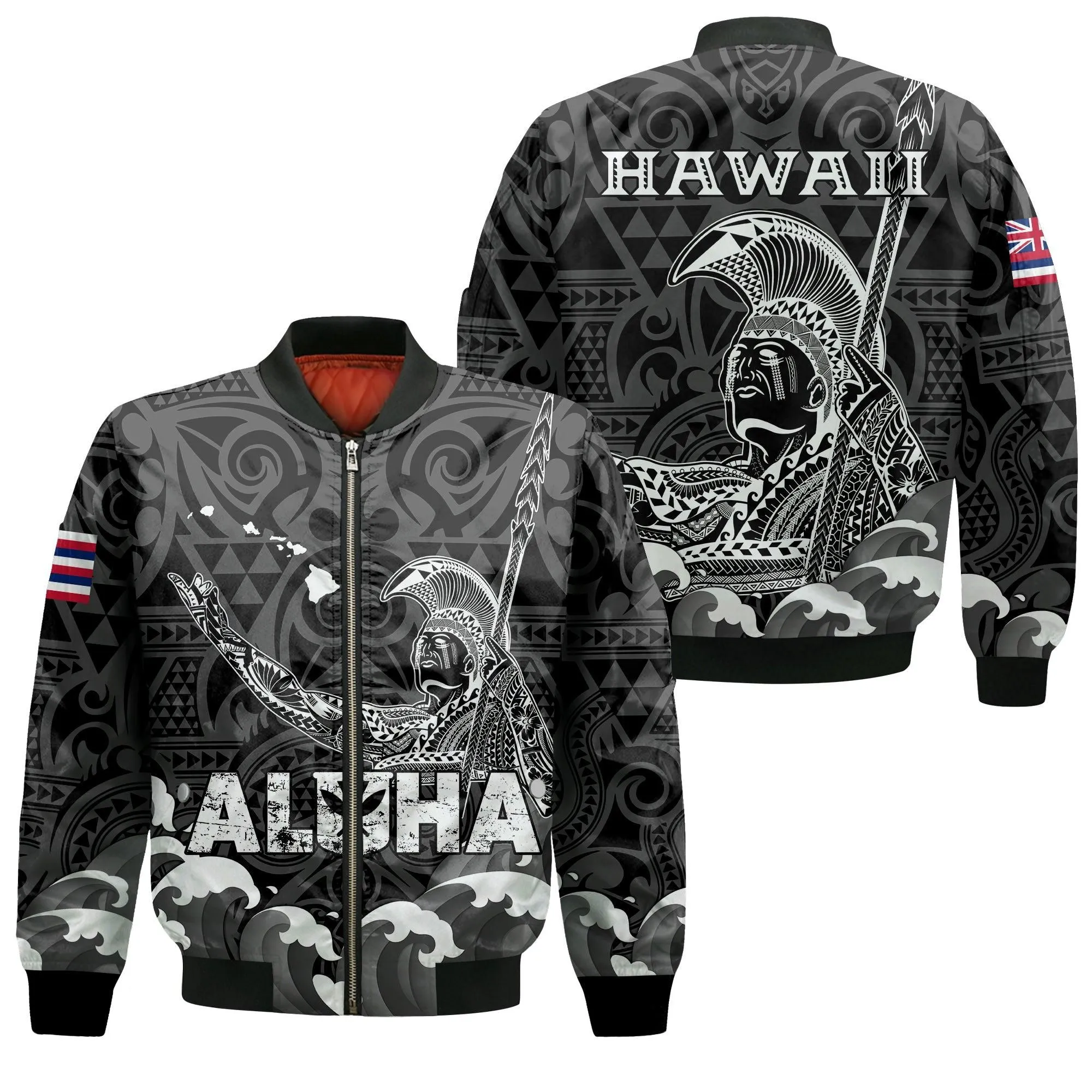 Hawaii King Kamehameha Aloha Hawaii Nei Bomber Jacket - LT2
