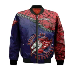 Medicine Hat Mavericks Bomber Jacket Grunge Polynesian Tattoo - CA BASEBALL