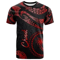 Chuuk Micronesia T Shirt - Poly Tattoo Red Version