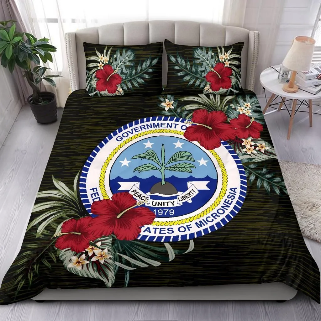 FamilyGater Bedding Set - Cover and Pillow Cases Federated States of Micronesia \b- Special Hibiscus A7