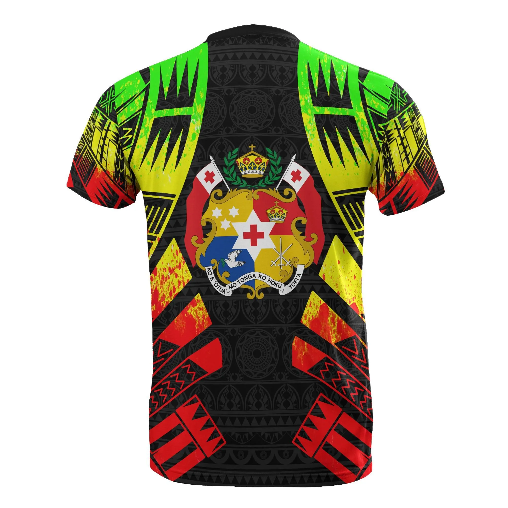 Tonga T shirt - Tonga Coat Of Arms Polynesian Tattoo Reggae Style