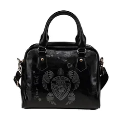 Personalized - Hawaii Kakau Polynesian Ohana Turtle Map Shoulder Handbag - Grey
