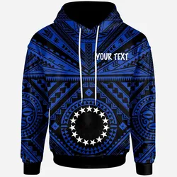 Cook Island Personalised  Hoodie - Seal With Polynesian Tattoo Style ( Blue)