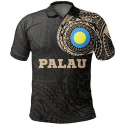 Palau Polo Shirt - Palau Flag Polynesian Tattoo