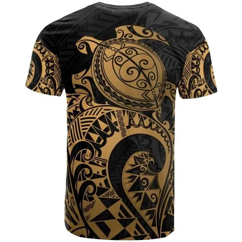 American Samoa Polynesian T Shirt - American Samoa Seal Polynesian Golden Turtle Tattoo