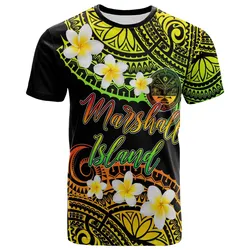 Marshall Islands Crest Custom Personalised T-Shirt - Plumeria Polynesian Vibe Reggae