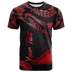 Tokelau Polynesian Custom Personalised T shirt - Poly Tattoo Red Version