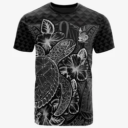 Alohawaii T-Shirt - Tee New Caledonia Polynesian - Turtle Hibiscus Black - BN39