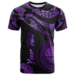 Federated States Of Micronesia Custom Personalised T-Shirt - Poly Tattoo Purple Version