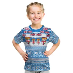 Fiji Polynesian T Shirt KID Fijian Tropical Flowers LT13