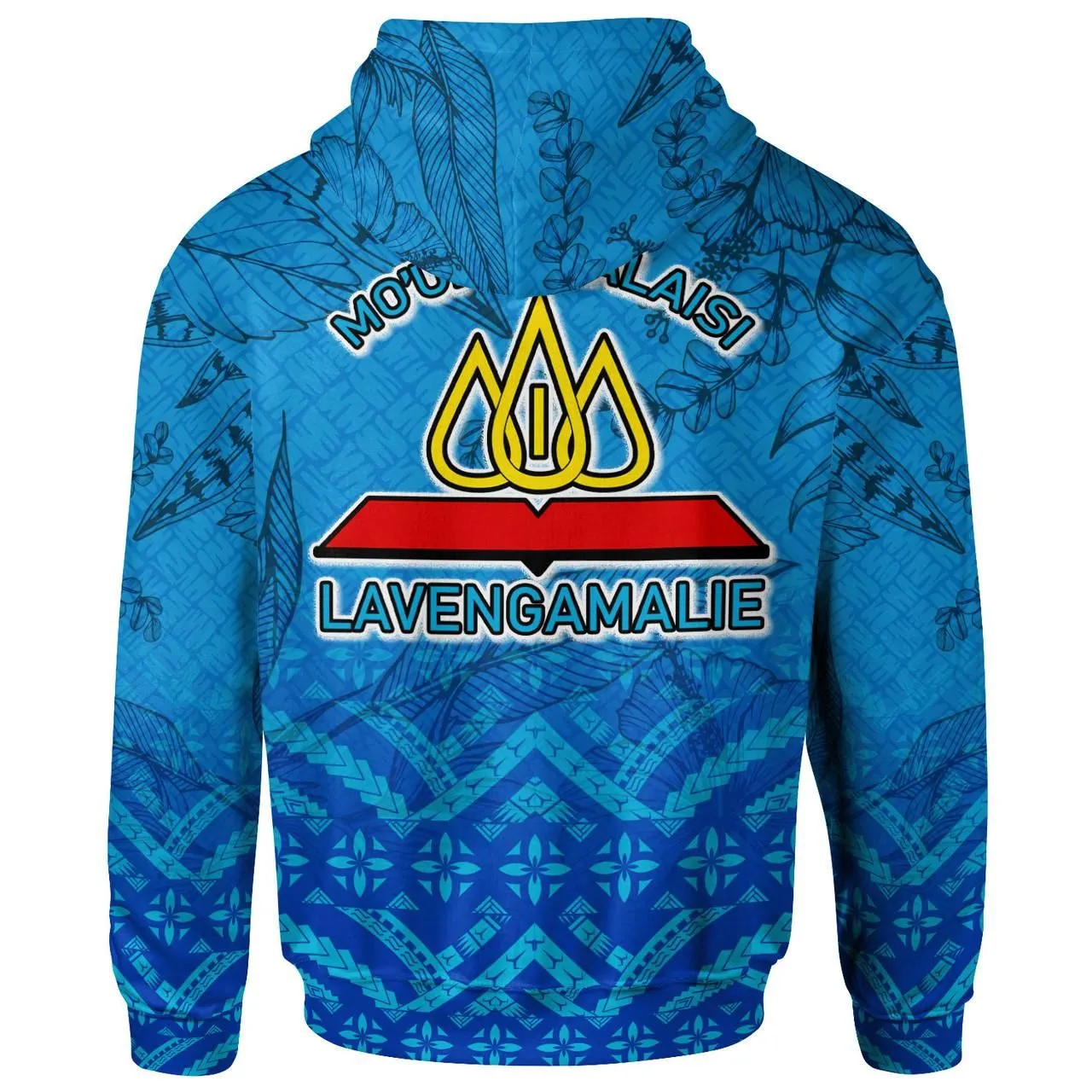 Tonga Custom Personalised Hoodie - Lavengamalie College Logo With Tropical Flowers Hoodie