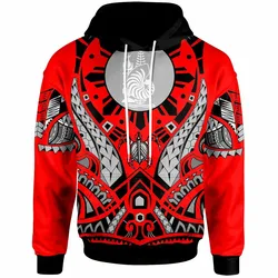 New Caledonia Tribal Sun Tattoo Red Unique 3D Printed Sublimation Hoodie Hooded Sweatshirt Comfy Soft And Warm For Men Women S to 5XL CTC16012375