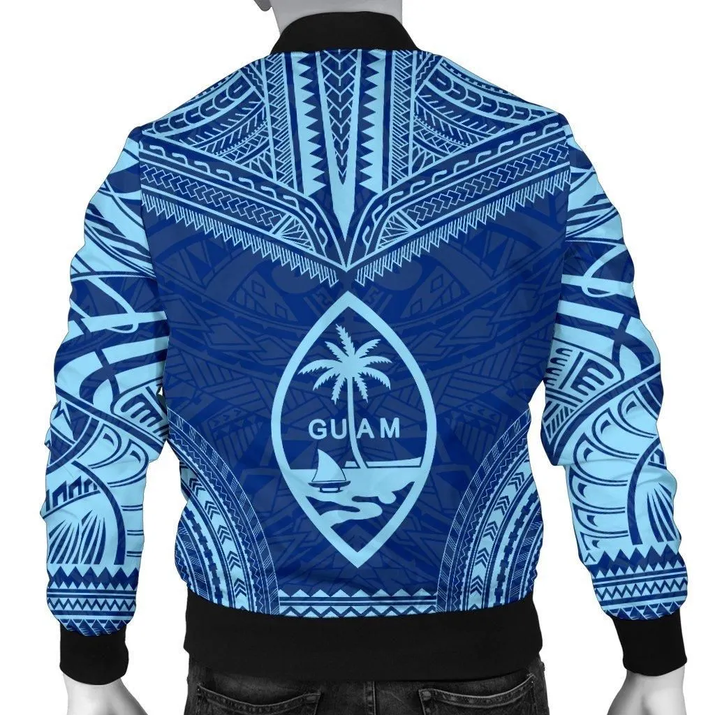 Guam Flag Polynesian Chief Mens Bomber Jacket