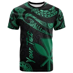 Hawaii Kanaka Maoli Polynesian Custom Personalised T-Shirt - Poly Tattoo Green Version