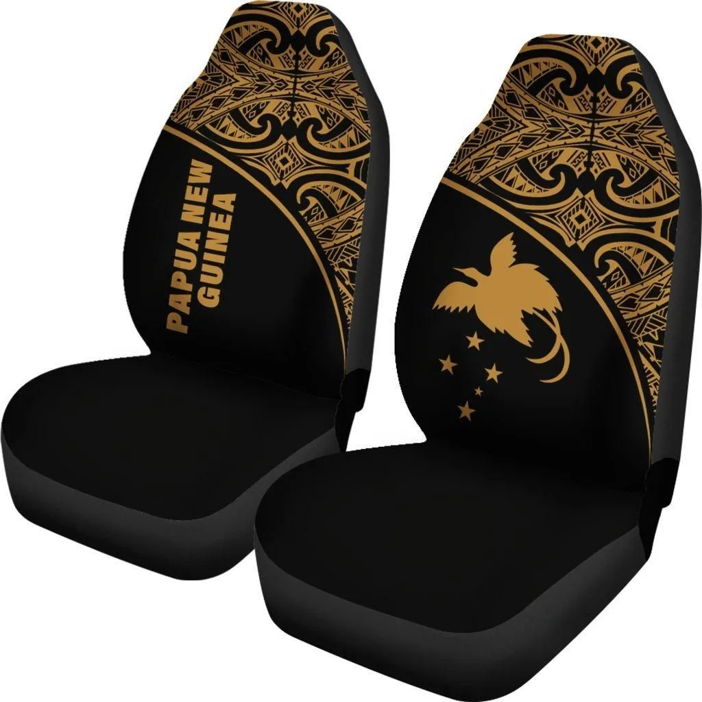 Papua New Guinea Car Seat Covers - Papua New Guinea FLag Polynesian Yellow Curve
