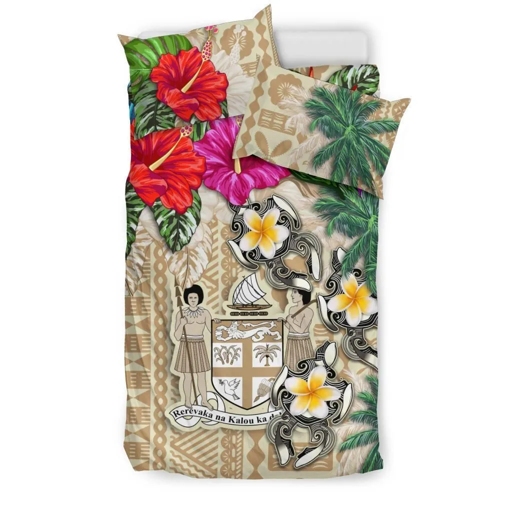 Fiji Bedding Set - Hibiscus Turtle Tattoo Beige