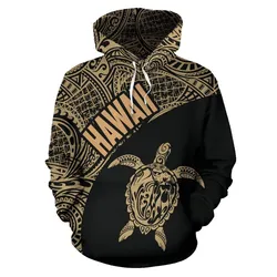 Hawaii Turtle Polynesian Tattoo Pullover Hoodie