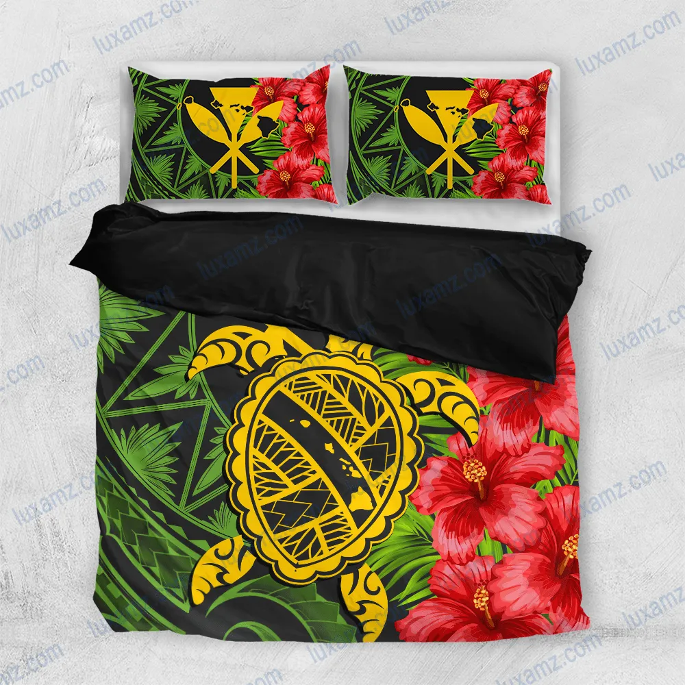 Hawaii Turtle Hibiscus Polynesian Bedding Set