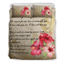 FamilyGater Bedding Set - Cover and Pillow Cases Kanaka Maoli (Hawaiian) - Valentine To My Wife Hibiscus A24