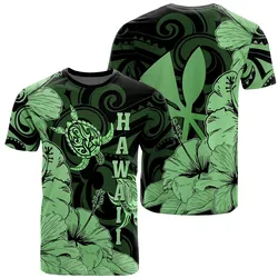 Hawaii Turtle T-Shirt Polynesian Hibiscus Art Ver 2.0 Green AH J1