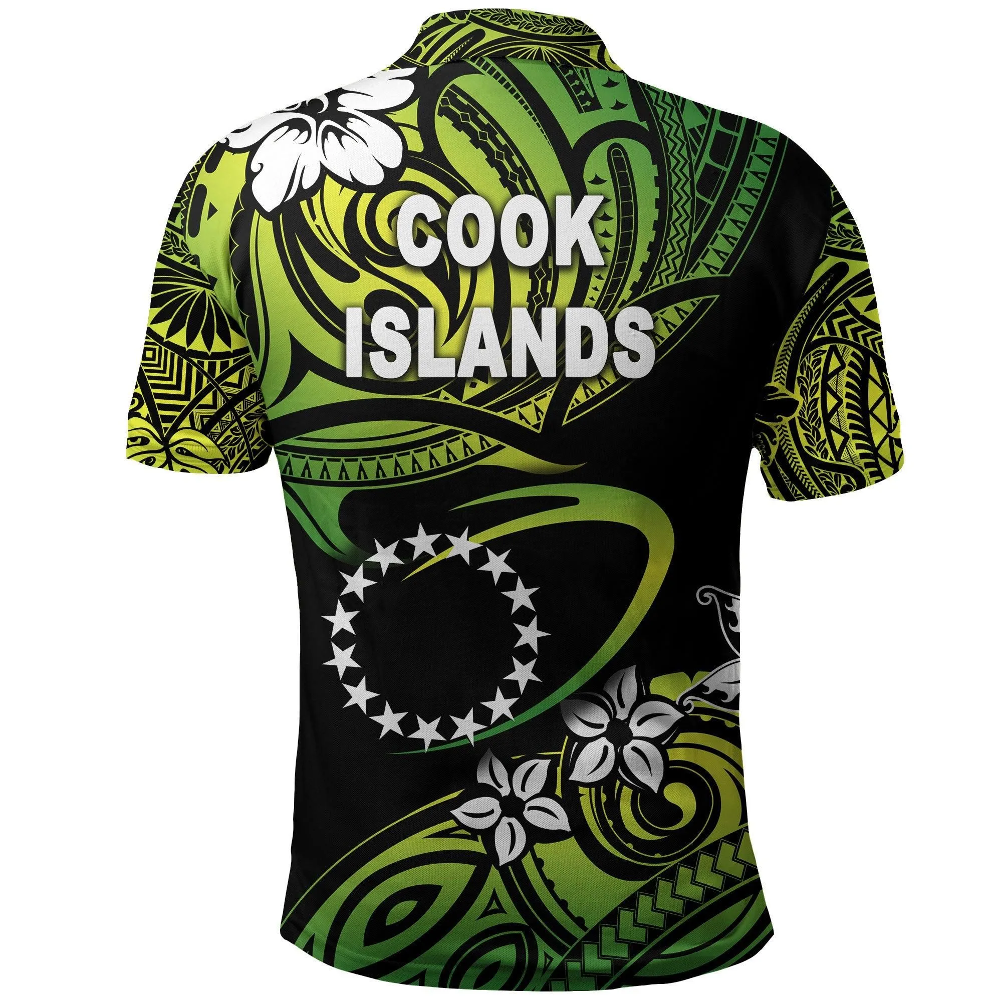 TE INUINU FAMZ - Cook Islands Rugby Polo Shirt Unique Vibes - Green LT8