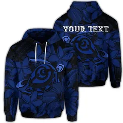 Alohawaii Hoodie - (Personalised) Hawaiian Turtle Hibiscus Plumeria Kanaka Polynesian Hoodie Blue - Soft Style - AH - J4R